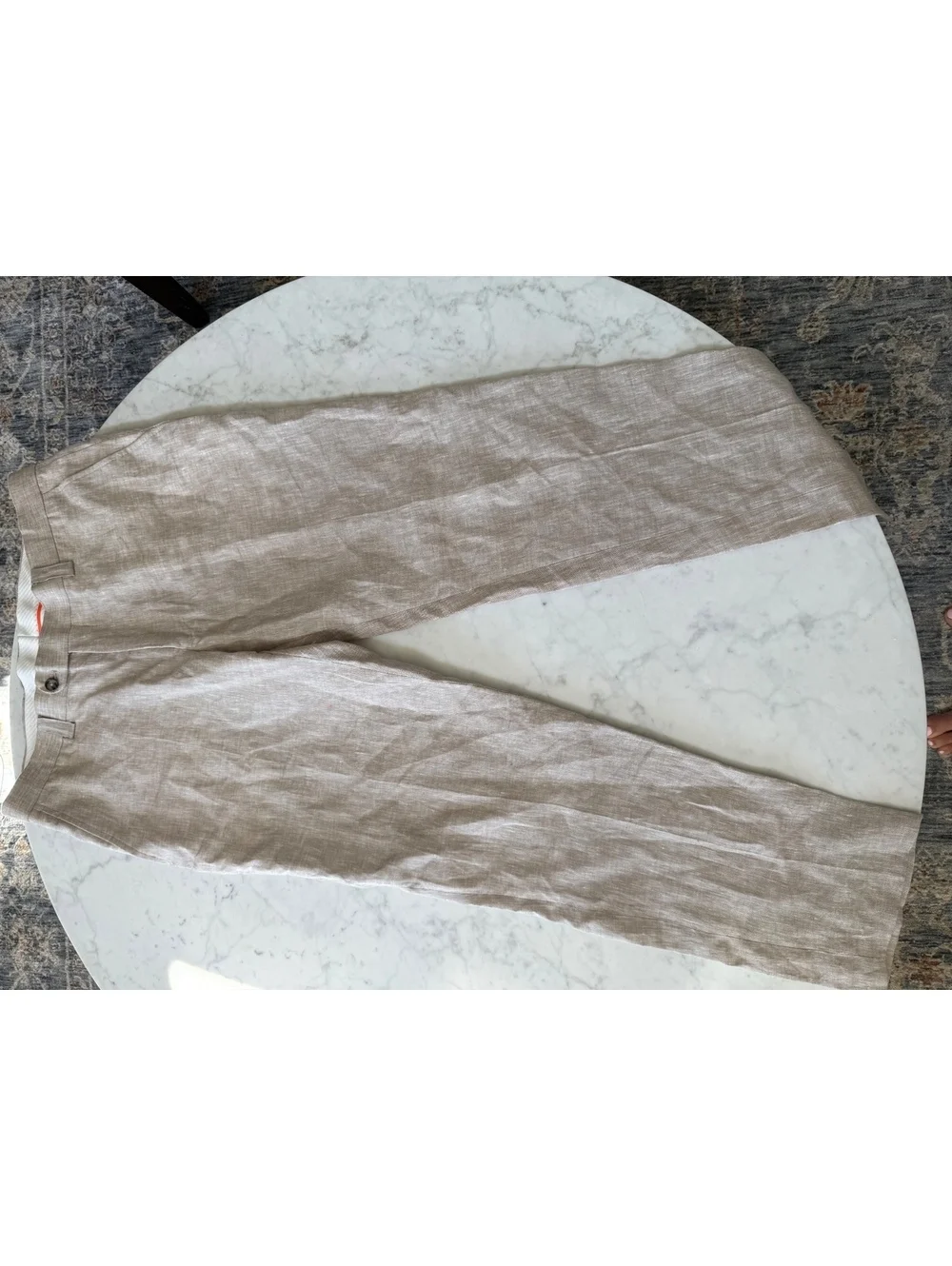 INSERCH Mens 36 100% Linen Pants Oatmeal Beige Dress Trousers P880